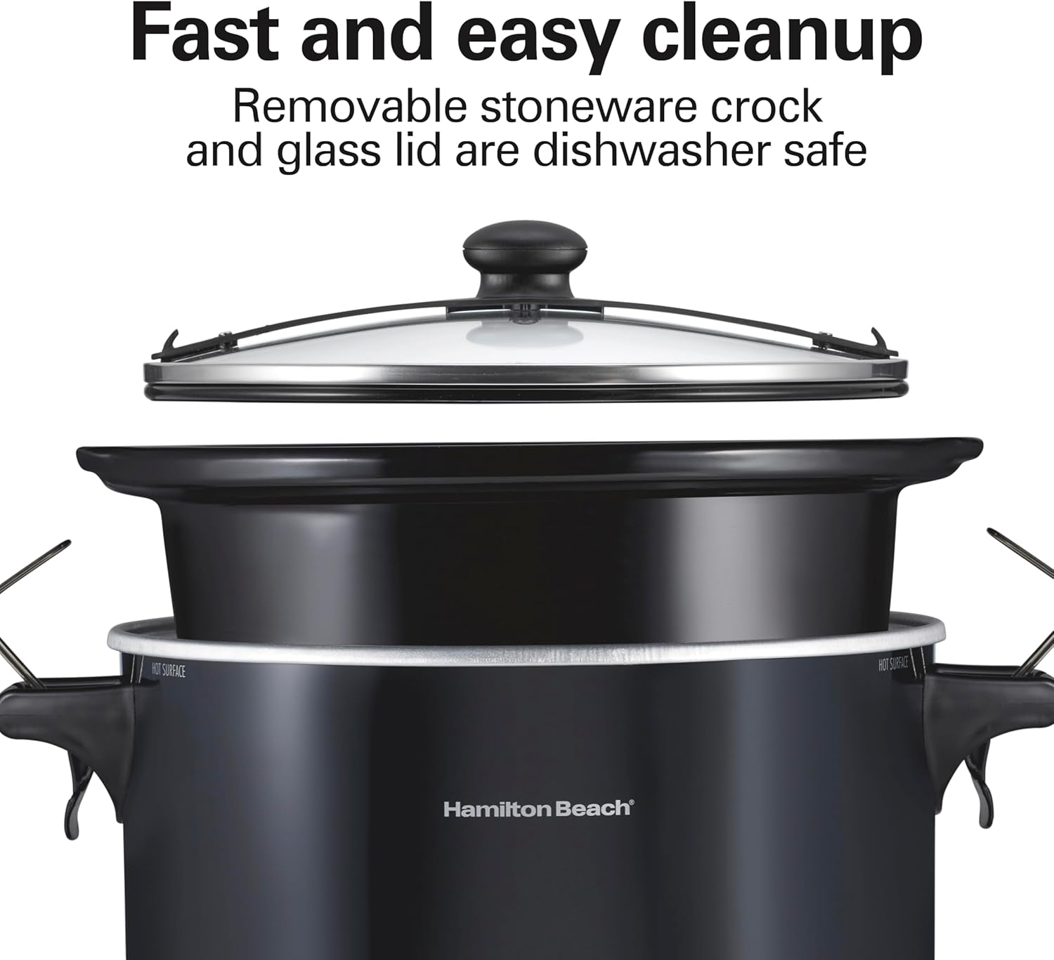 Slow Cooker, Extra Large 10 Quart, Stay or Go Portable with Lid Lock, Dishwasher Safe Crock, Black (33195)