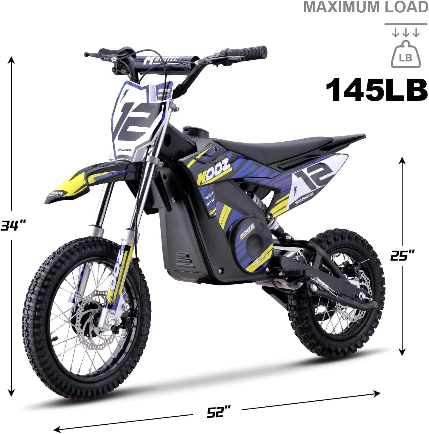 HP112E 36V 1000W Electric Dirt Bike for Kids, 3 Speed Modes Teen Electric Motorcycle up to 18 MPH & 15 Miles Long-Range, Dual Suspension & Disc Brake, 16" Sturdy Tire for Kids Teenagers, Blue