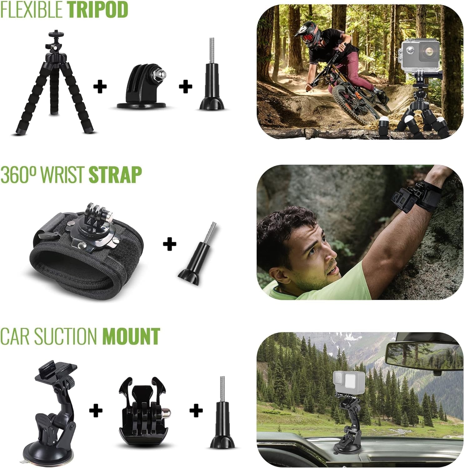 HERO12 (Hero 12) Black - Waterproof Action Camera with 5.3K HDR Video, 27MP Photos, 1/1.9" Image Sensor, Live Streaming, Webcam, Stabilization + 64GB Card & 50 Piece Accessory Kit - Bundle