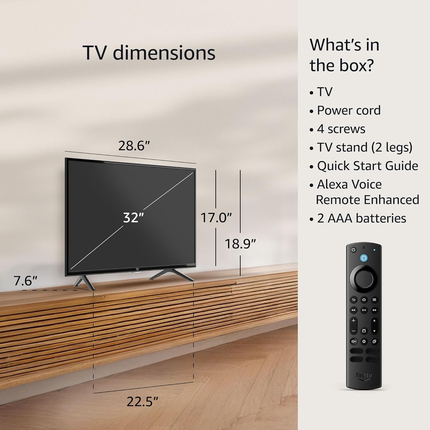 Fire TV 32" 2-Series (Newest Model), HD Smart TV with Fire TV Alexa Voice Remote, Stream Live TV without Cable