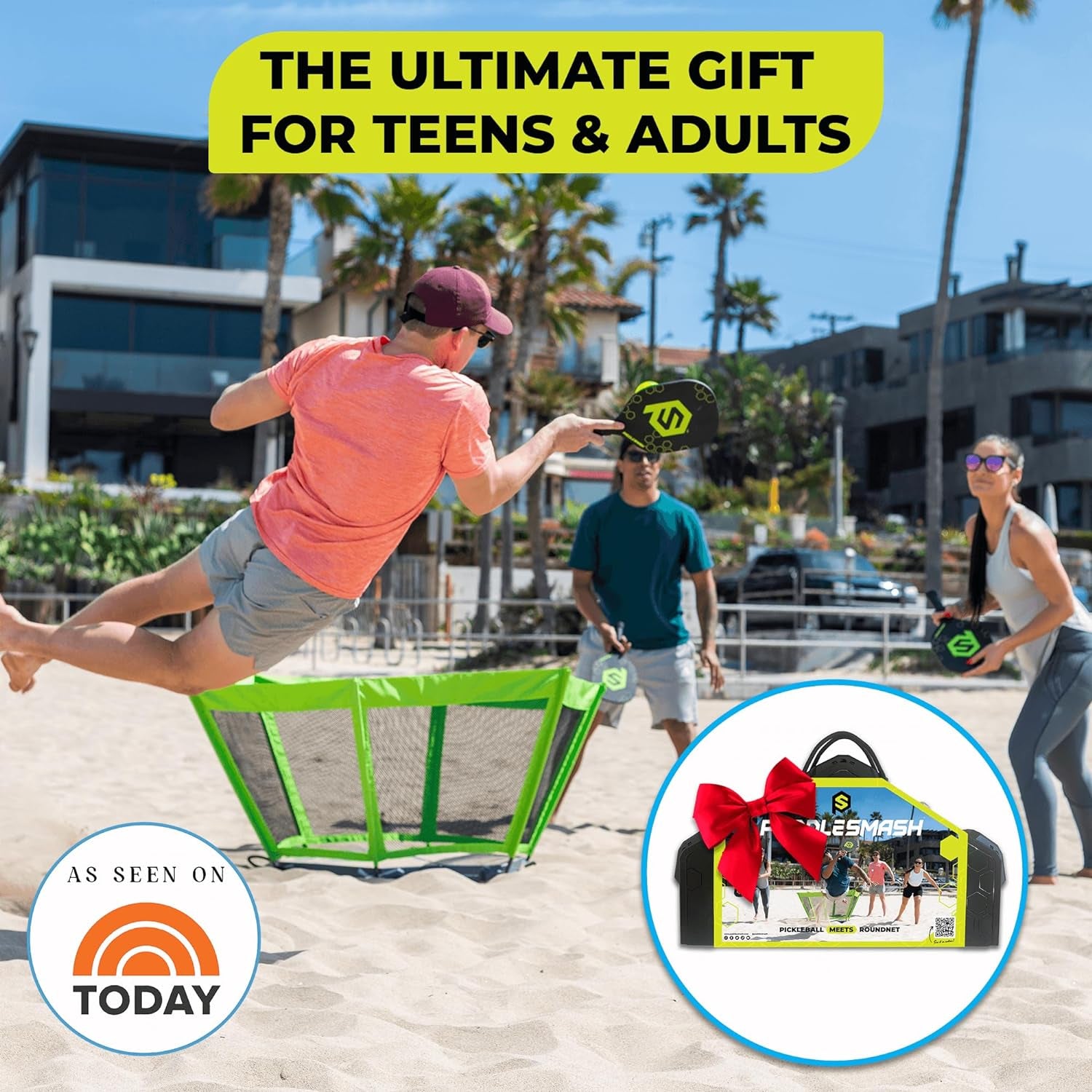 Pickleball Yard Game as Seen on Shark Tank - Beach, Backyard, Tailgate & Lawn, Outdoor Activities for Adults and Family - Easy Assembly