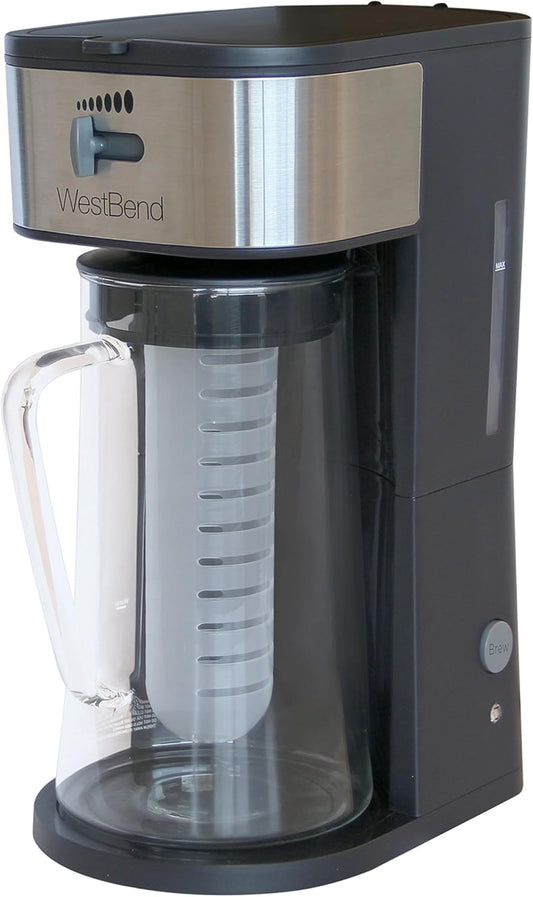 IT500 Iced Tea Maker or Iced Coffee Maker Includes an Infusion Tube to Customize the Flavor, Features Auto Shut-Off, 2.75-Quart, Black