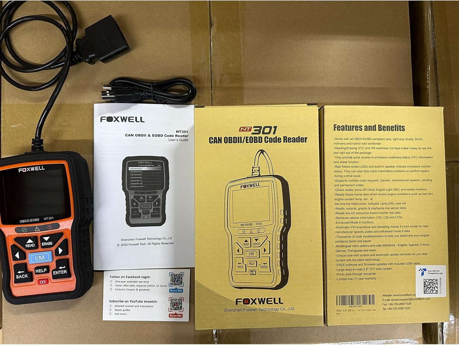 NT301 OBD2 Scanner Live Data Professional Mechanic OBDII Diagnostic Code Reader Tool for Check Engine Light