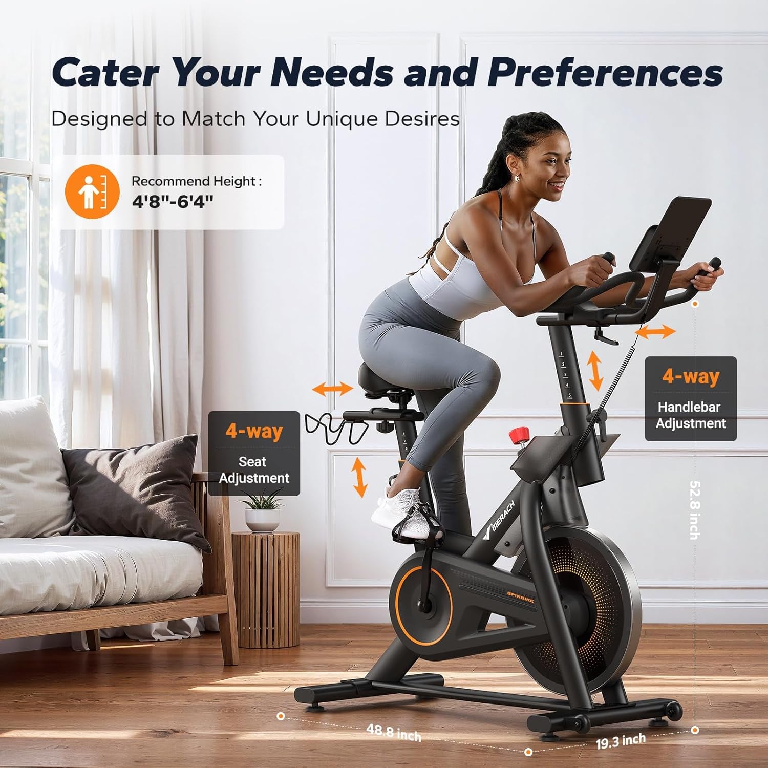 Magnetic Exercise Bike, Indoor Cycling Bike with Self-Developed App, 350 Lbs Weight Capacity & 40 Lbs Flywheel, Stationary Bike for Home Gym Fitness