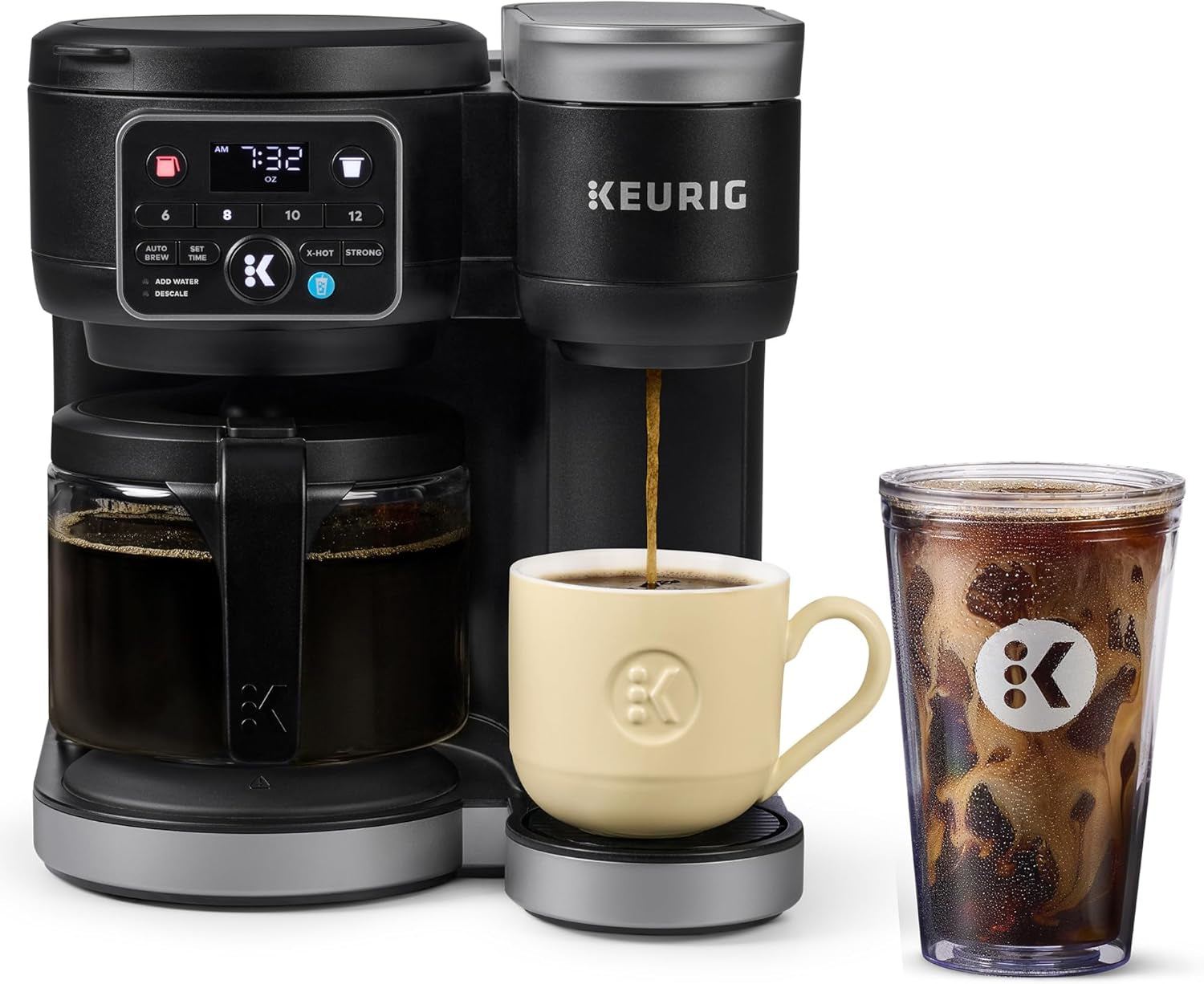 K-Duo Hot & Iced Single Serve & Carafe Coffee Maker, Multistream Technology, 72Oz Reservoir (Gen 2)