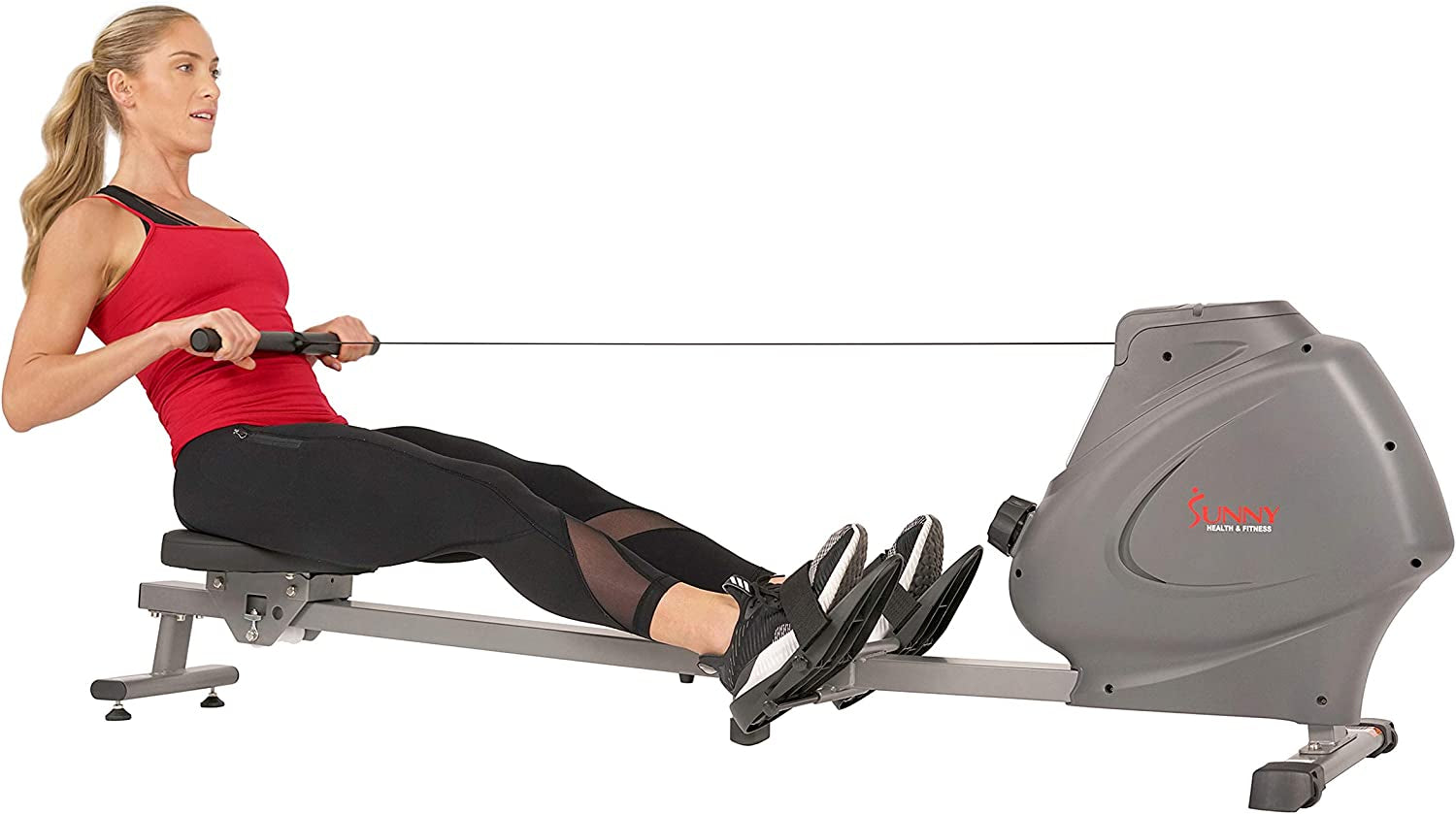 Magnetic Rowing Machine for Home Exercise, Quiet & Smooth Rower with Compact Storage and Optional Free Sunnyfit App Connectivity