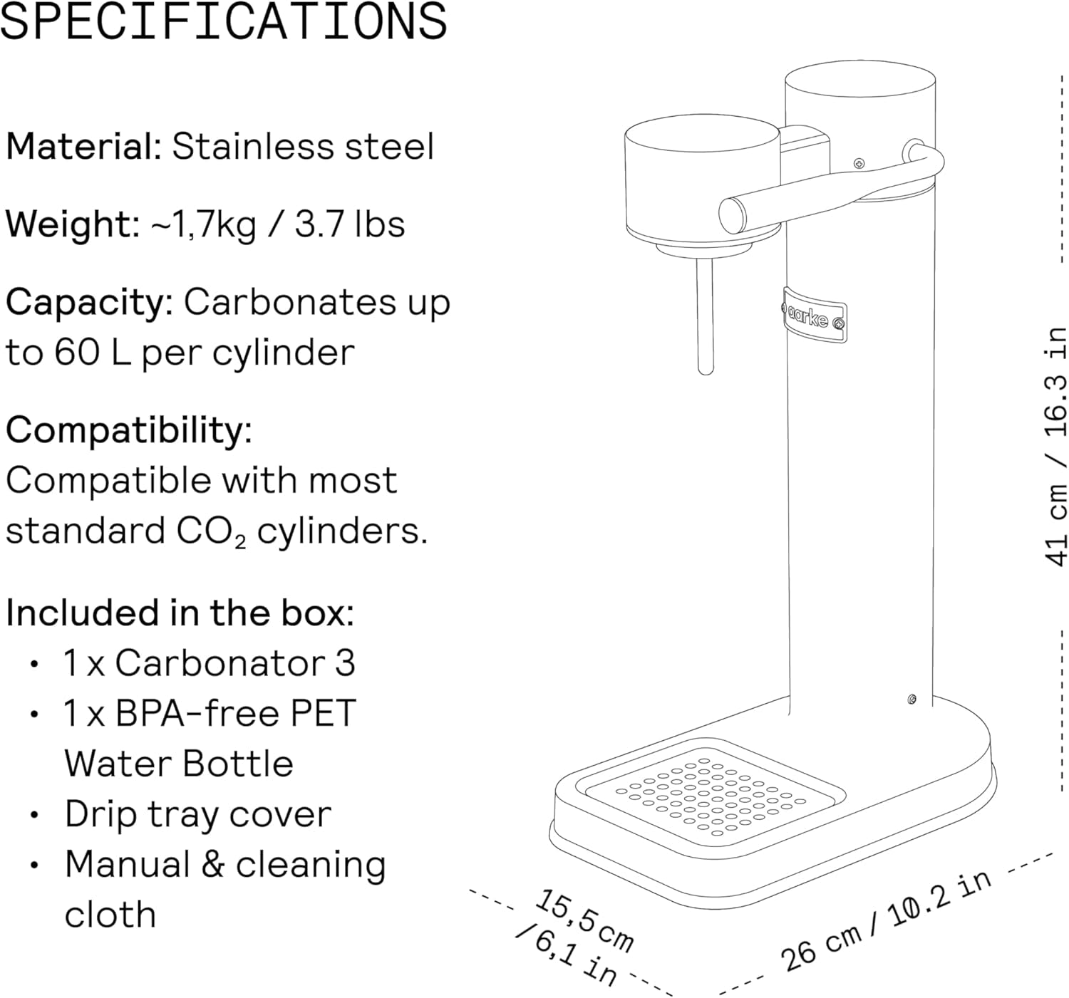 - Carbonator III Premium Carbonator-Sparkling & Seltzer Water Maker-Soda Maker with PET Bottle (Stainless Steel)