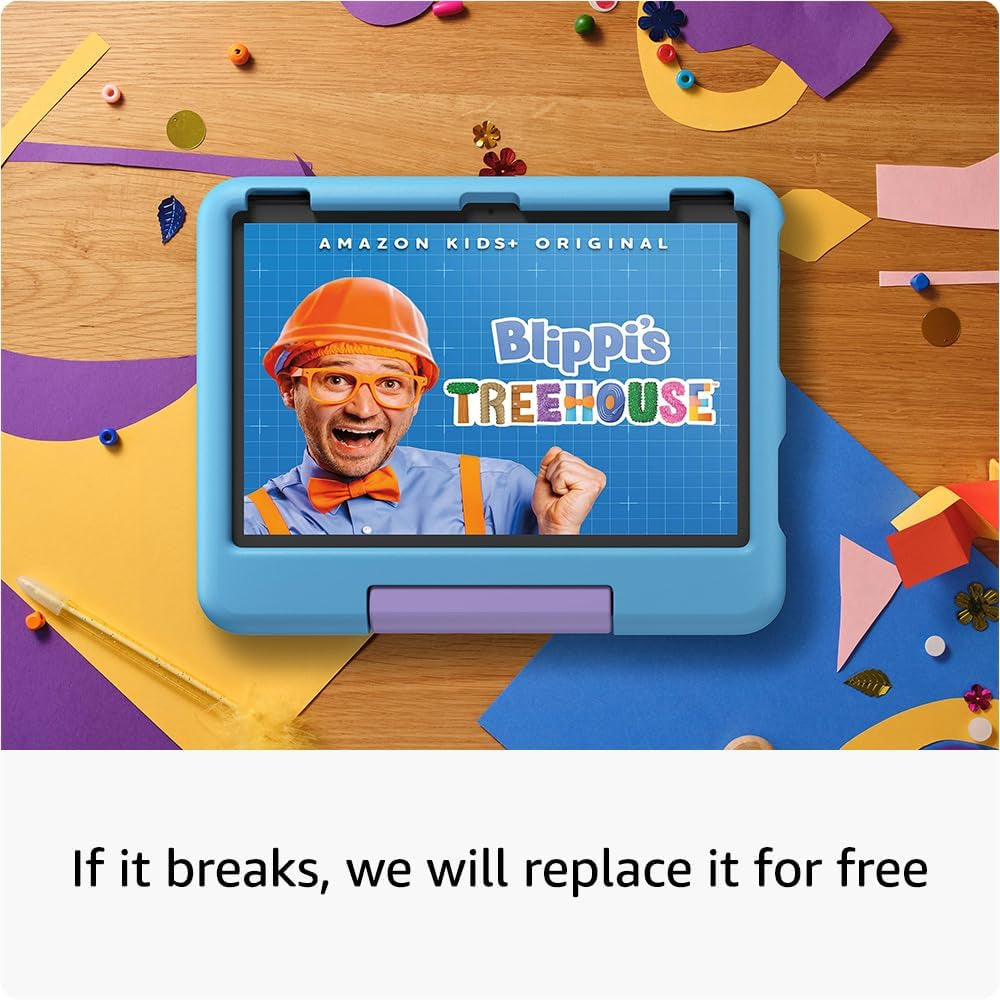 Fire HD 10 Kids Tablet (Newest Model) Ages 3-7 | Bright 10.1" HD Screen with Included Ad-Free and Exclusive Content, Robust Parental Controls, 13-Hr Battery, 32 GB, Blue