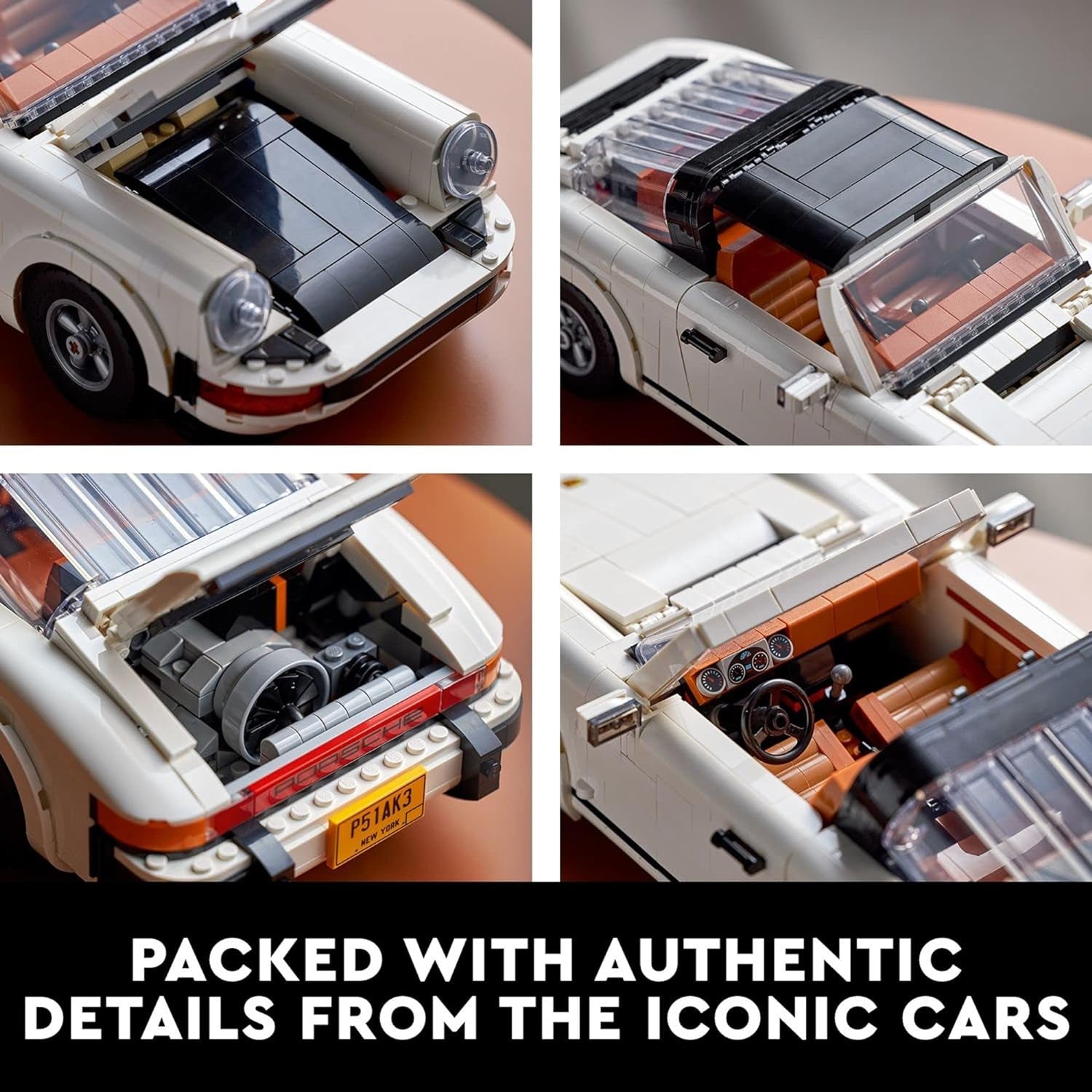 Icons Porsche 911 10295 Building Set, Collectible Turbo Targa, 2In1 Porsche Race Car Model Kit for Adults and Teens to Build, Gift Idea