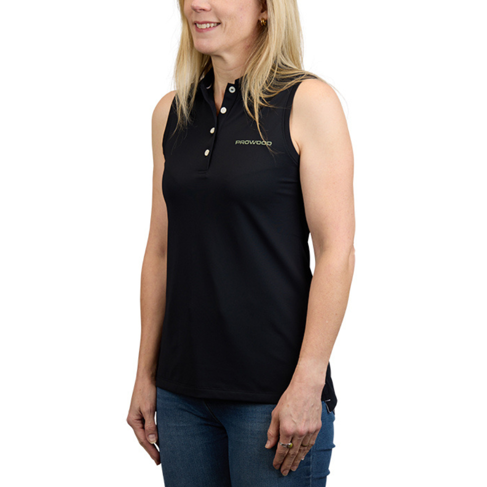 ProWood Women's Peter Millar Sleeveless Banded Button Polo