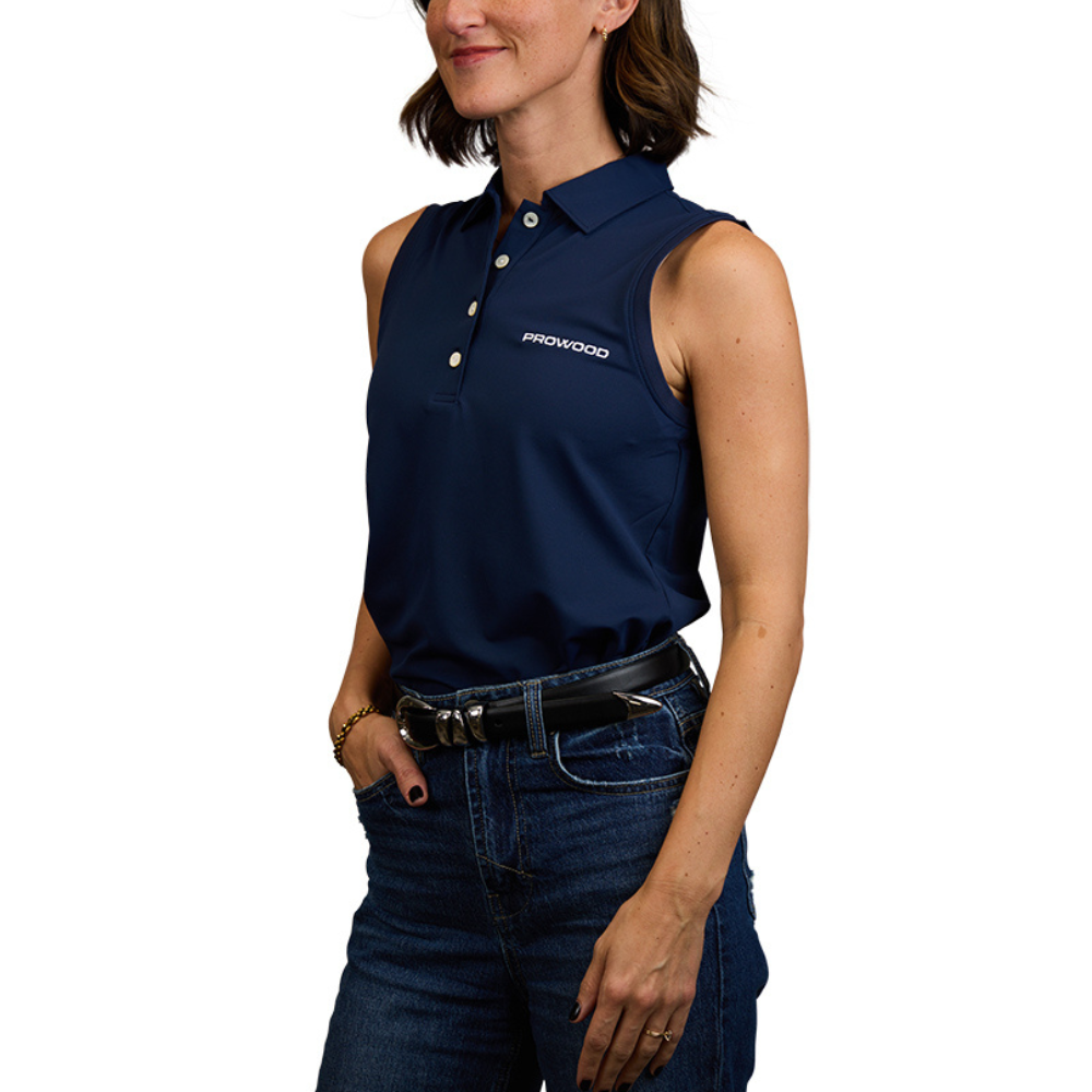 ProWood Women's Peter Millar Sleeveless Banded Button Polo