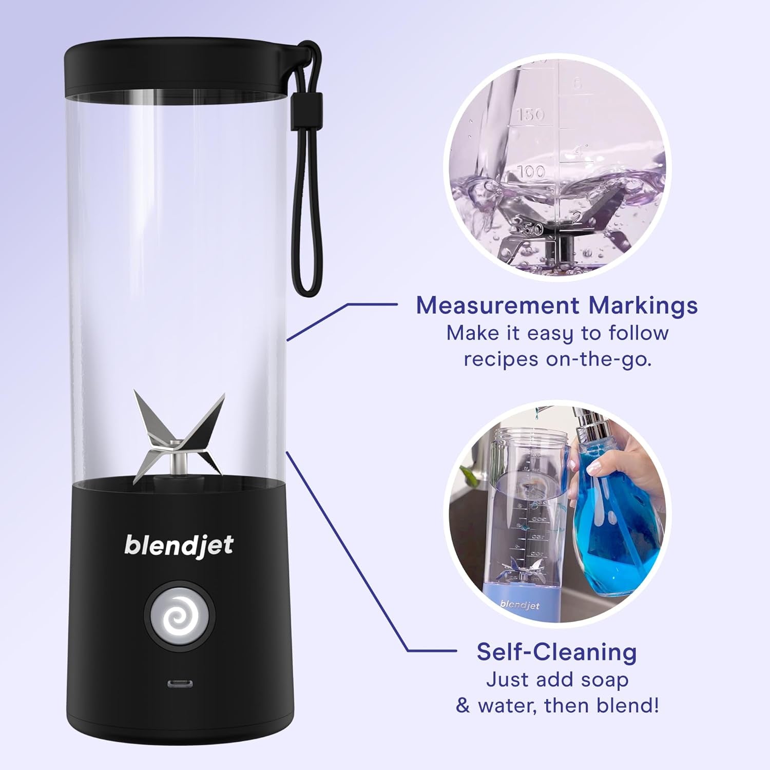 Portable Blender for Smoothies & Shakes - 16Oz 2 - USB-C Rechargeable & Self Cleaning - Mini Travel Blender with Stainless Steel Blade (Urban Camo)