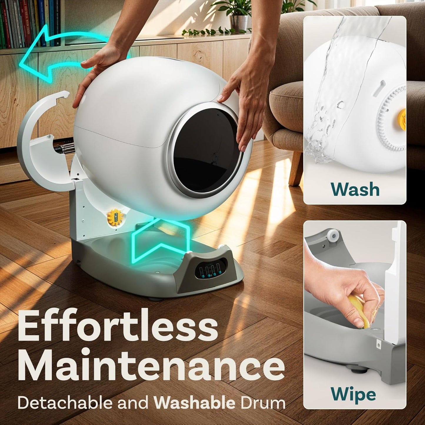 Self Cleaning Litter Box with Auto Safety Sensors for Multiple Cats - Automatic Cat Litter Box Self-Cleaning - Covered Odor Removal with APP Control - Compatible on All Wifi - Electric Robot