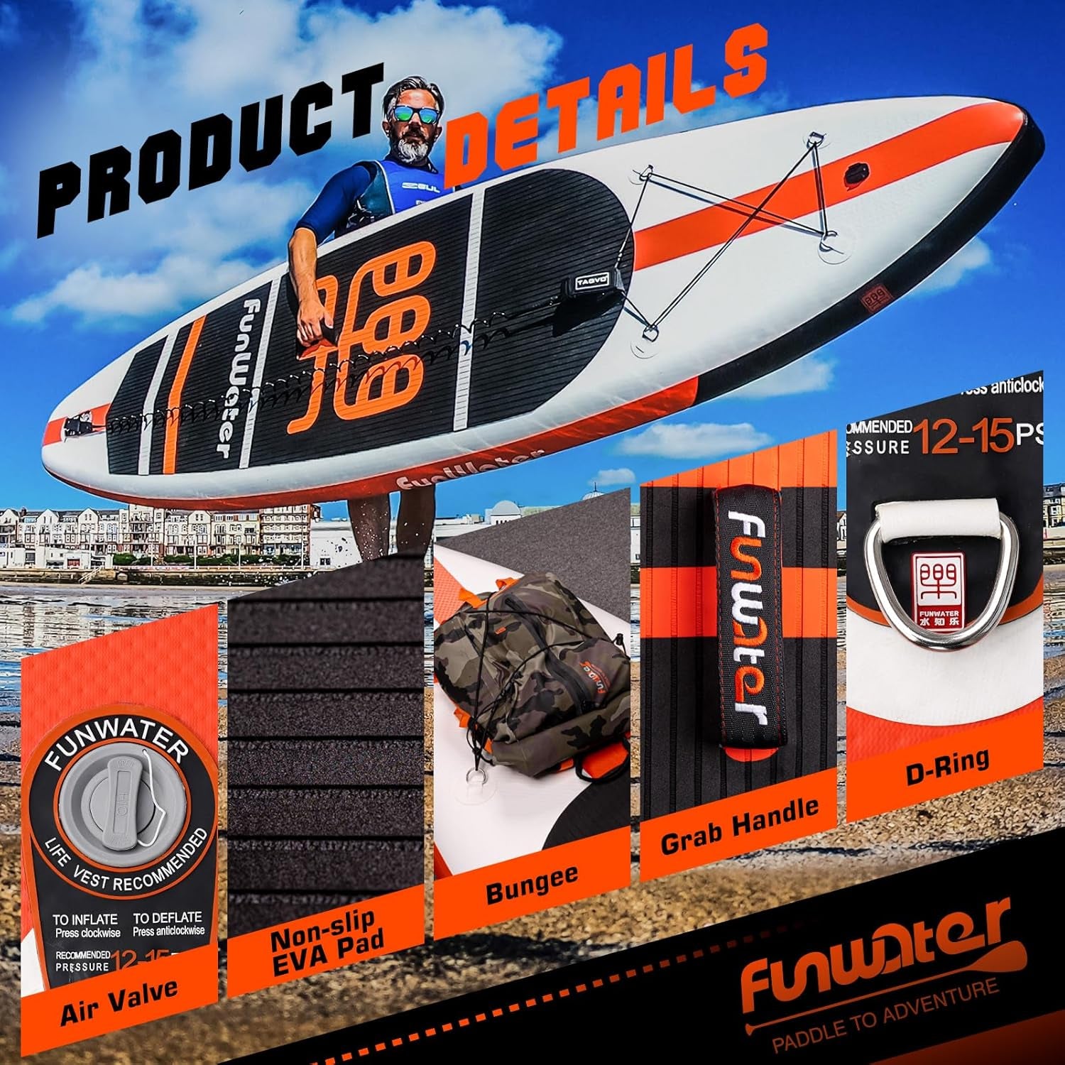 Stand up Paddle Board Ultra-Light Inflatable Paddleboard with SUP Accessories for Adults & Youth of All Skill Levels