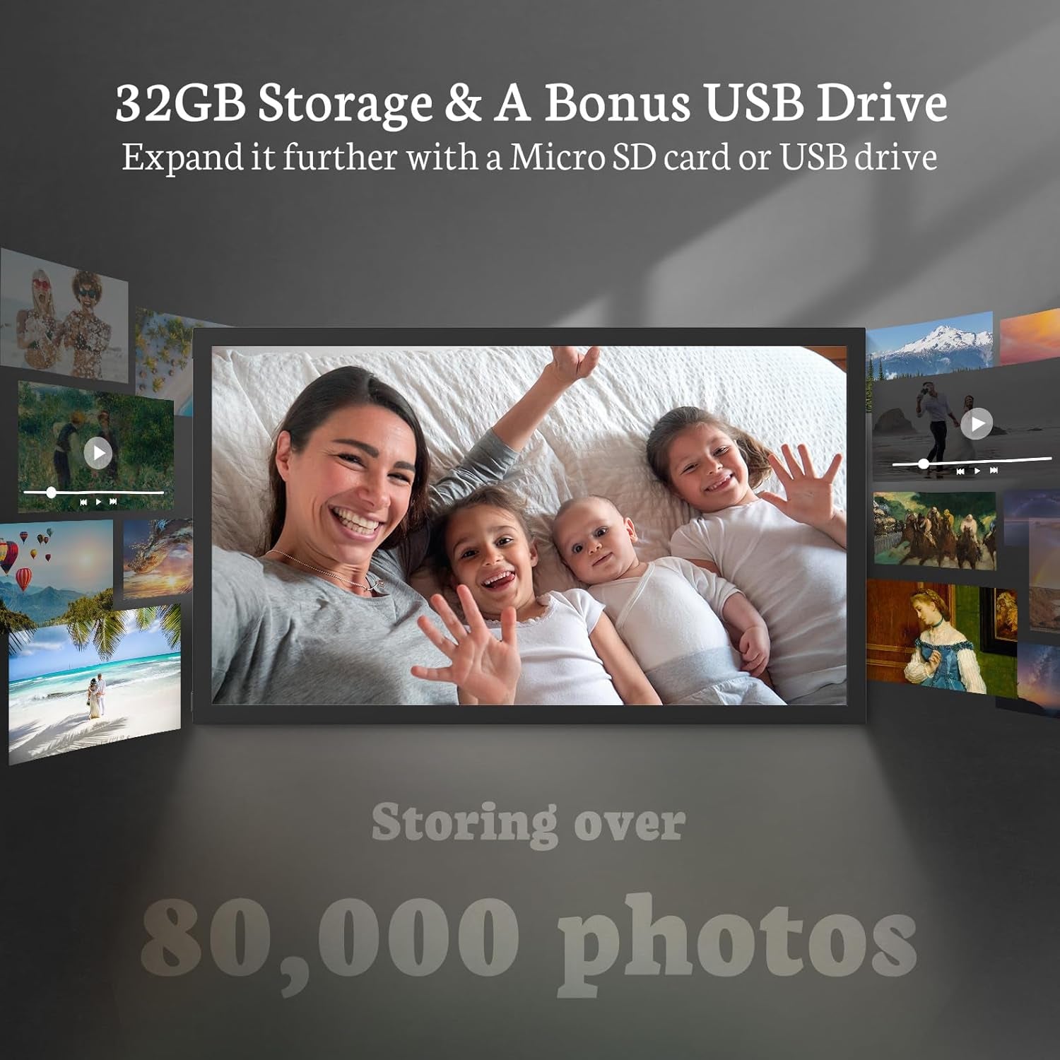 Large Digital Picture Frame 21.5 Inch, Touchscreen 1920X1080 FHD Wifi Digital Photo Frame Electronic 32GB Remote Control, Share Pictures/Videos via App/Usb/Sd Easy Setup Gifts for Mom, Black