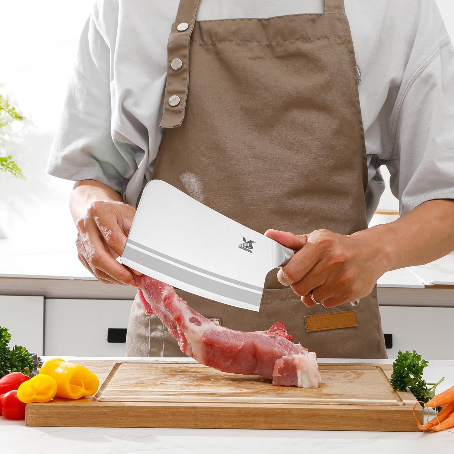 Knife Block Set 17-Piece Knife Set with Wooden Block - German Steel Perfect Cutlery Set Gift