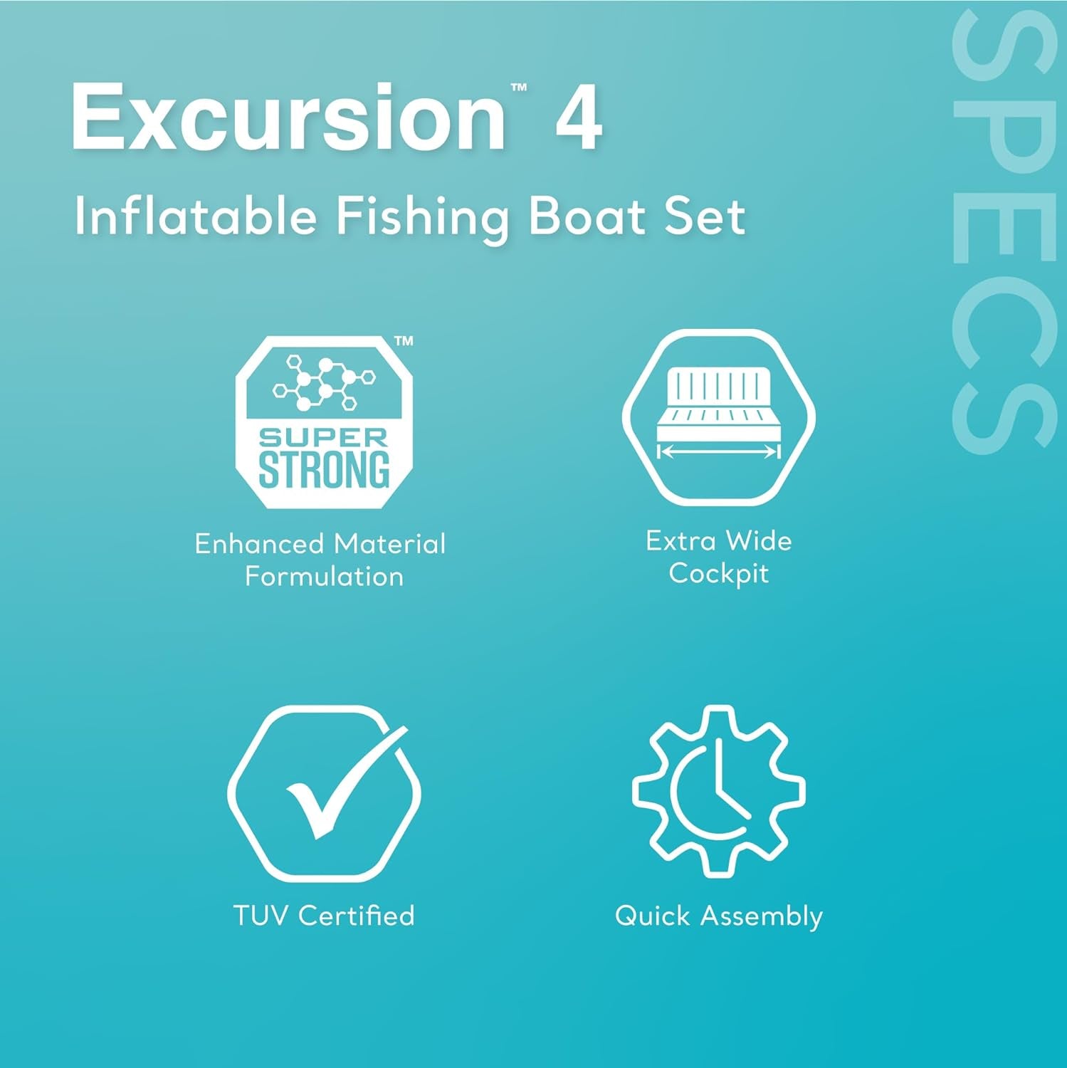 Excursion Inflatable Boat Series: Includes Deluxe 54In Boat Oars and High-Output Pump – Supertough PVC – Adjustable Seats with Backrest – Fishing Rod Holders – Welded Oar Locks