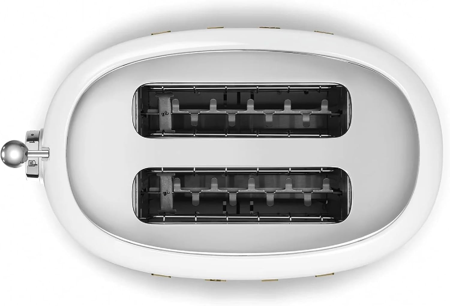 2-Slice Toaster, Stainless Steel, OVO Collection, Two Slice Toaster with 6 Presets and Removable Crumb Tray (Glossy White)