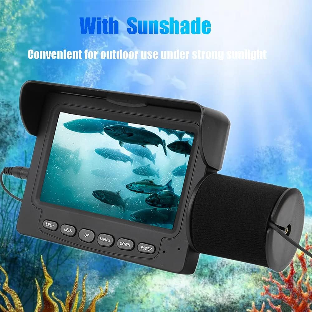 Fish Finder Kit, Underwater Fishing Camera with 4.3'' Display, Portable Video Fish Finder, Led Brightness Adjustment, Aluminum Alloy 165° View Fish Model Camera, for Lake Fishing