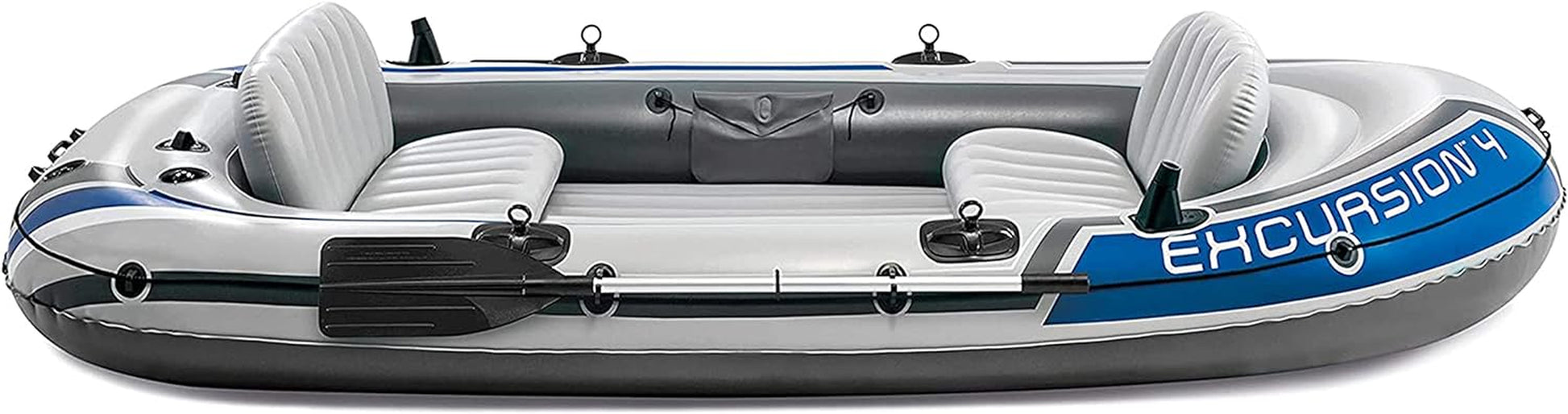 Excursion Inflatable Boat Series: Includes Deluxe 54In Boat Oars and High-Output Pump – Supertough PVC – Adjustable Seats with Backrest – Fishing Rod Holders – Welded Oar Locks