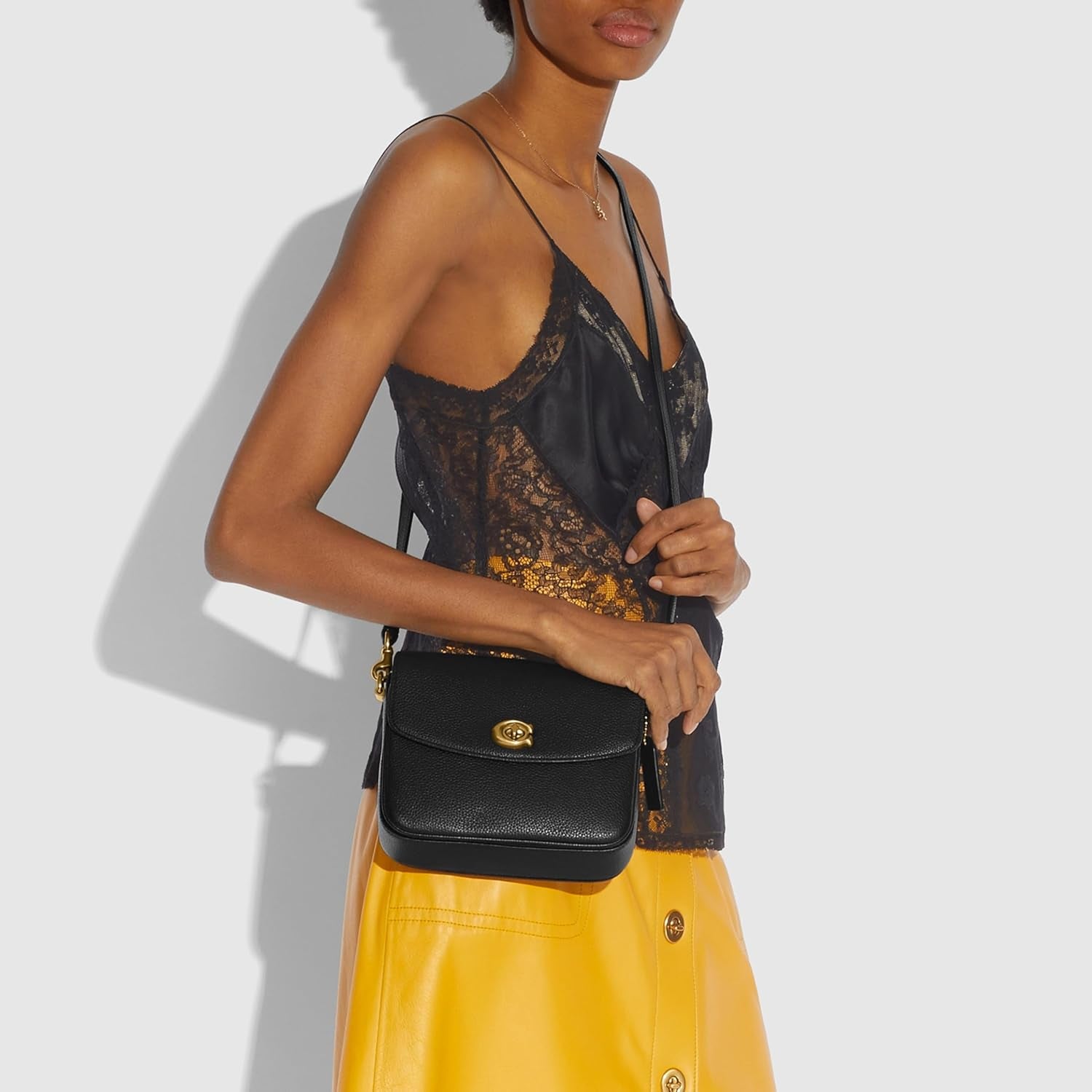 Polished Pebbled Leather Cassie Crossbody 19