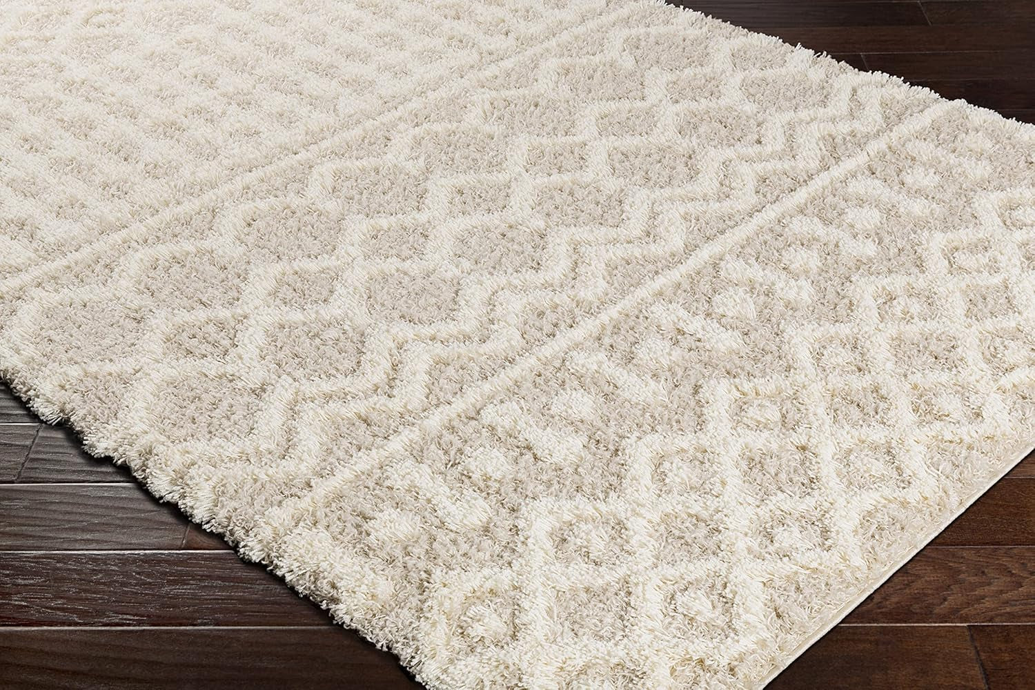 Hapsburg Moroccan Shag Area Rug, 5'3" X 7'3", Beige