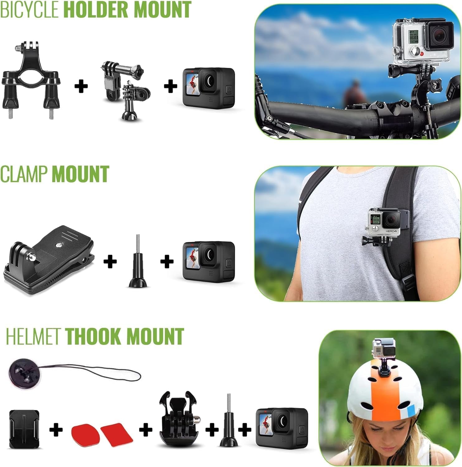 HERO12 (Hero 12) Black - Waterproof Action Camera with 5.3K HDR Video, 27MP Photos, 1/1.9" Image Sensor, Live Streaming, Webcam, Stabilization + 64GB Card & 50 Piece Accessory Kit - Bundle