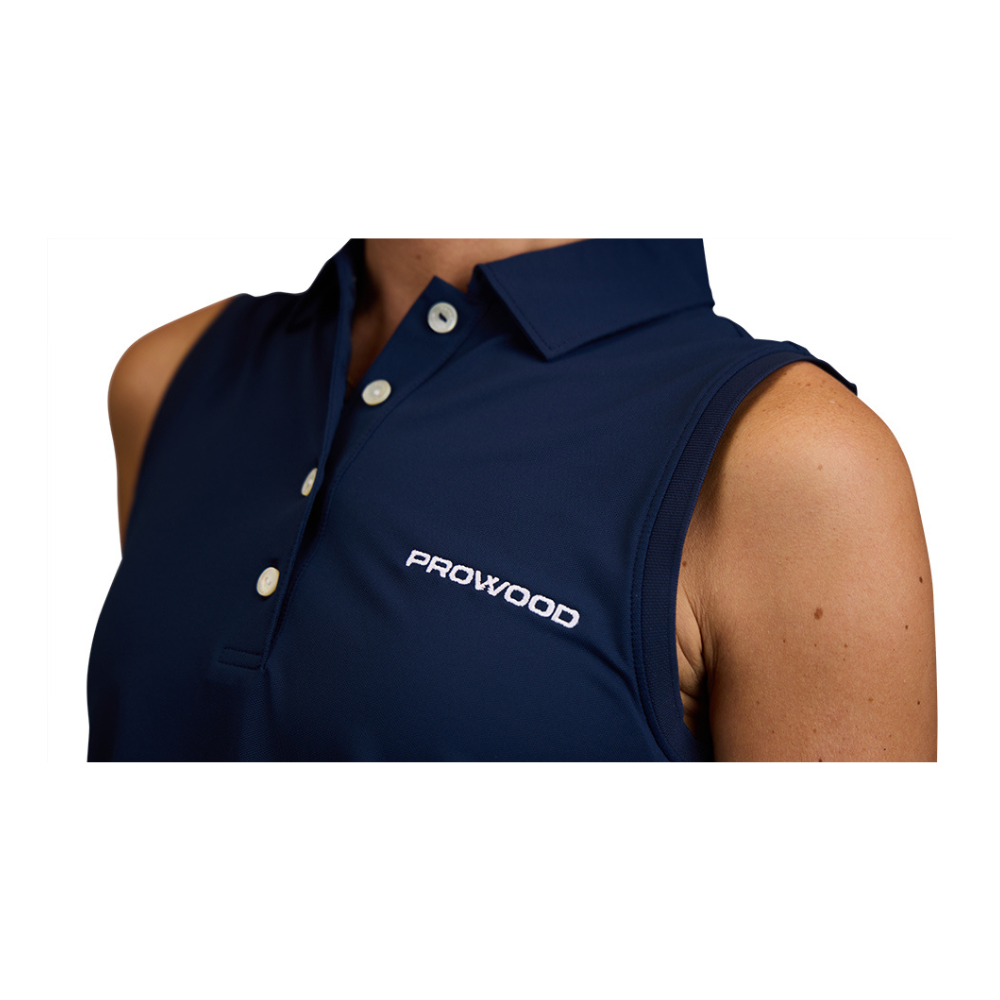 ProWood Women's Peter Millar Sleeveless Banded Button Polo