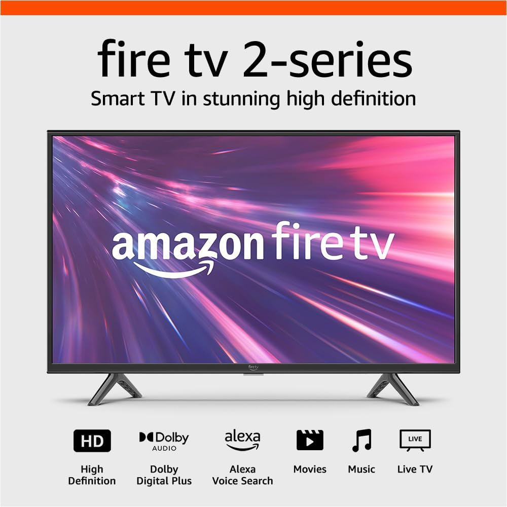 Fire TV 32" 2-Series (Newest Model), HD Smart TV with Fire TV Alexa Voice Remote, Stream Live TV without Cable