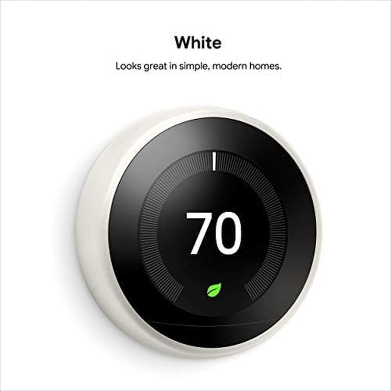 Nest Learning Thermostat - 3Rd Gen (2015) - Programmable Smart Thermostat for Home - Works with Alexa - White