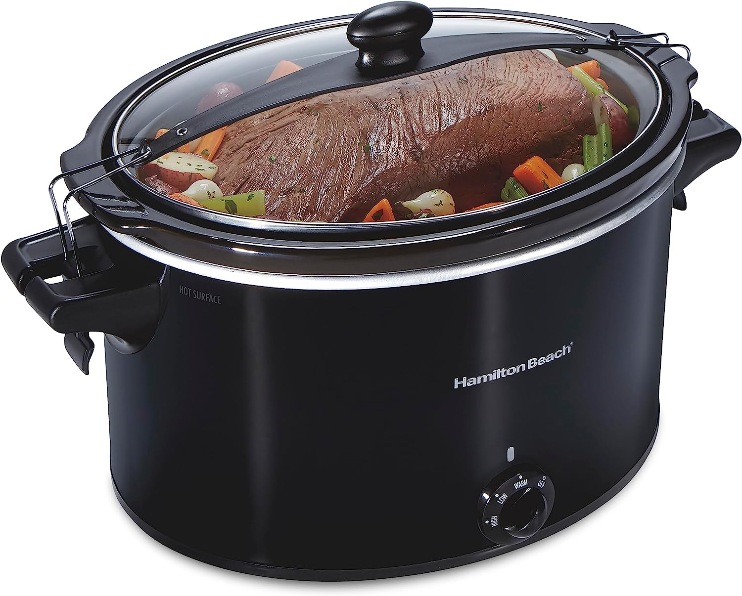 Slow Cooker, Extra Large 10 Quart, Stay or Go Portable with Lid Lock, Dishwasher Safe Crock, Black (33195)