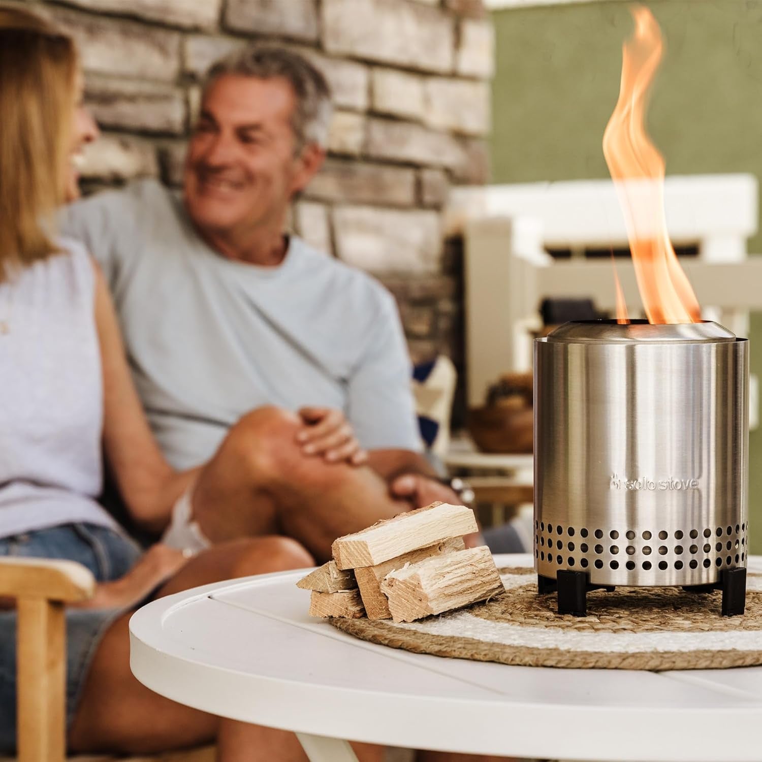 Mesa, 5.1 Inch Tabletop Fire Pit with Stand - Smokeless, Stainless Steel Fire Pit for Camping, Outdoor & Patio- Wood Burning or Pellet Fueled Portable Bonfire, 1.4Lbs, Stainless Steel
