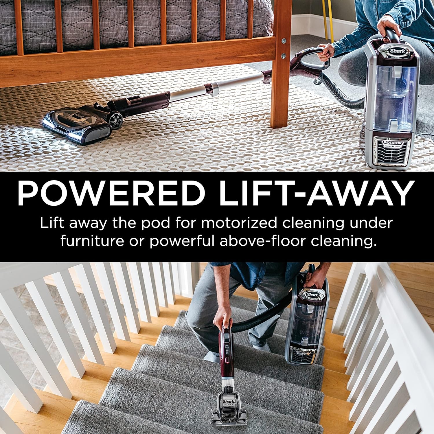 NV752 Rotator Powered Lift-Away Truepet Upright Vacuum with HEPA Filter, Large Dust Cup Capacity, LED Headlights, Upholstery Tool, Perfect Pet Power Brush & Crevice Tool, Bordeaux