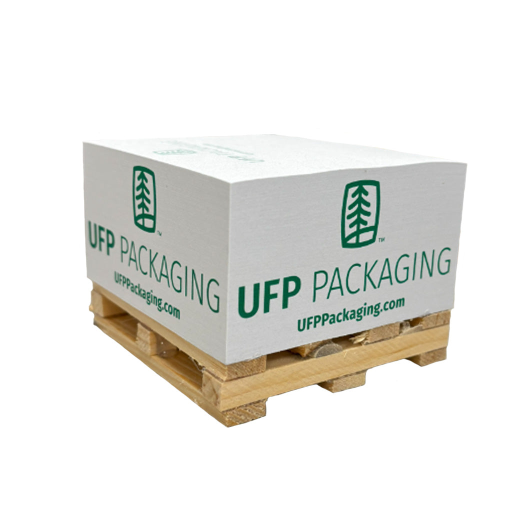 UFP Packaging Note Cubes on Mini Pallet (OFC)