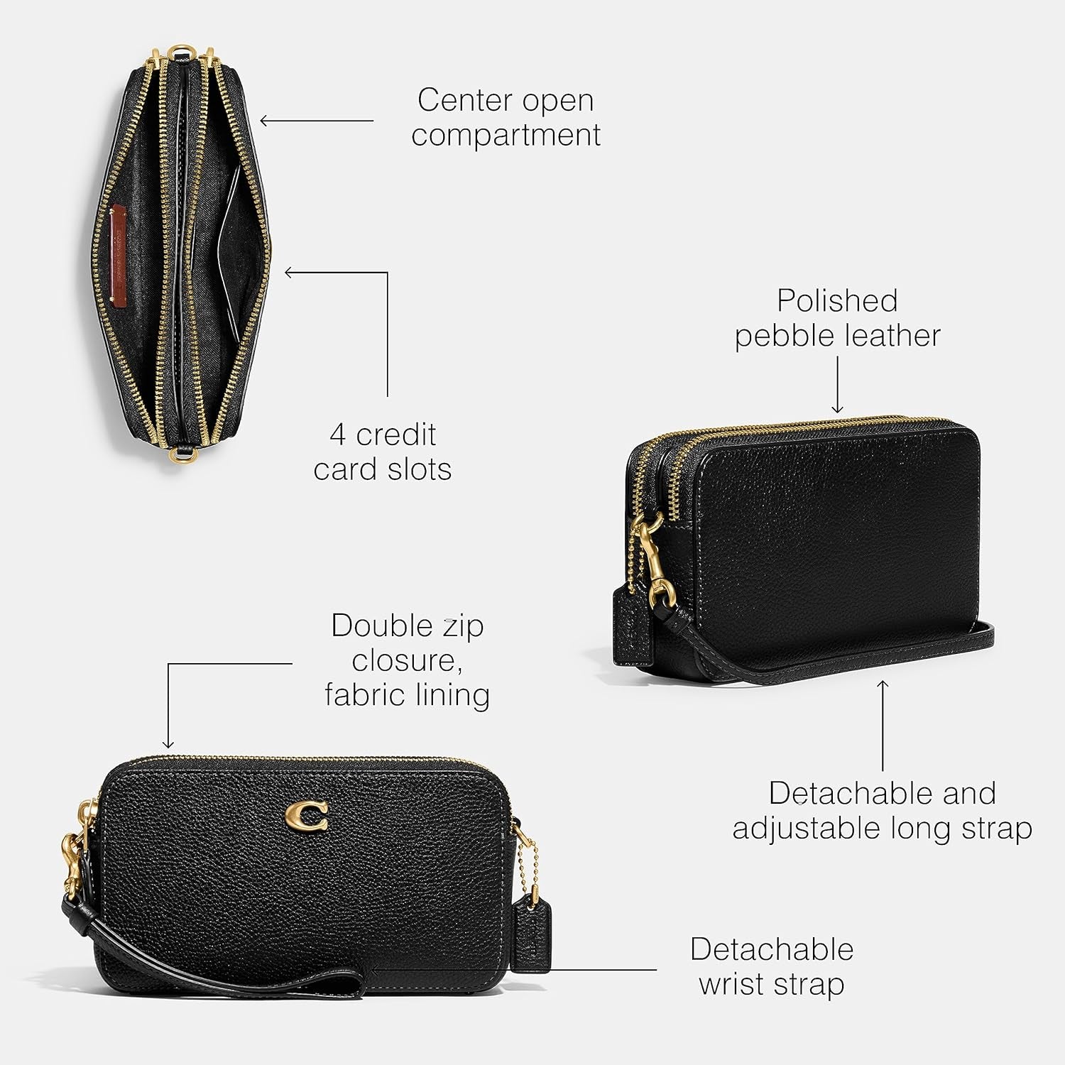 Polished Pebble Leather Kira Crossbody