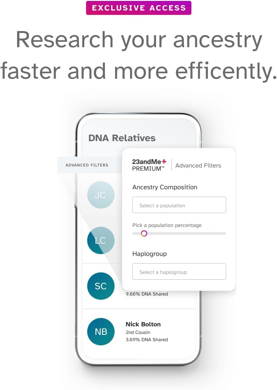 + Premium Membership Bundle - DNA Kit with Personal Genetic Insights Including Health + Ancestry Service plus 1-Year Access to Exclusive Reports (Before You Buy See Important Test Info Below)