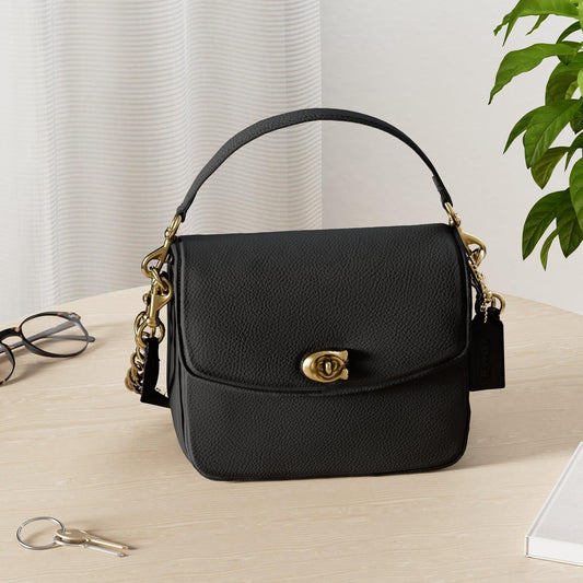 Polished Pebbled Leather Cassie Crossbody 19