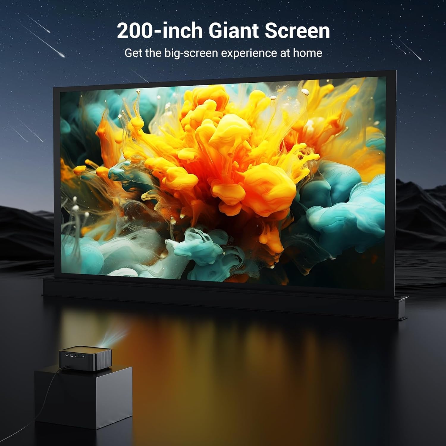 Official Licensed Netflix Smart Projector, Projector 4K with Wifi and Bluetooth, Doiby Audio, Built-In Apps, Native 1080P 1000ANSI, Electric Focus, Portable Projector for Home Cinema, Bedroom