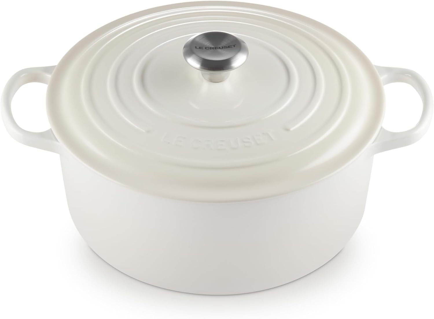 Enameled Cast Iron Signature round Dutch Oven, 7.25 Qt., Meringue