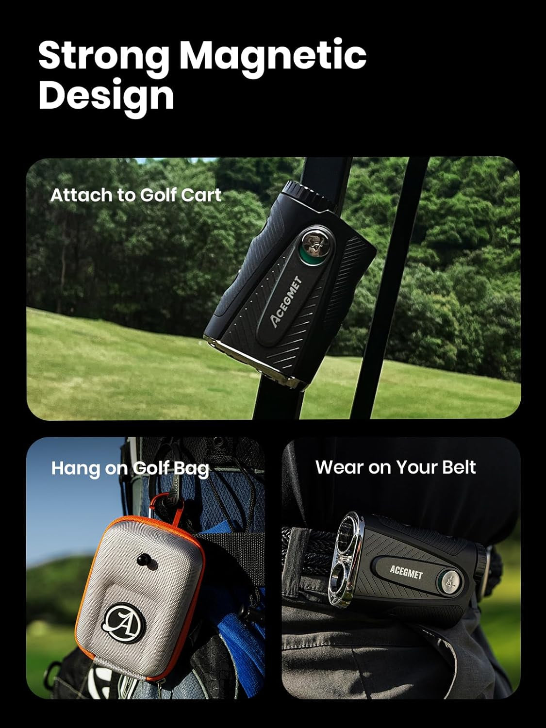 Golf Rangefinder with Slope - 1300 Yards Laser Range Finder with Coach Mode, Golf Scope Distance Finder 7X Magnification 0.1S Flag Pole Locking Vibration Magnetic USB-C Rechargeable