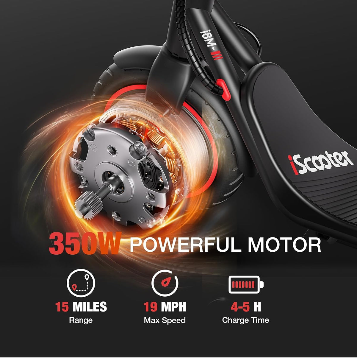 iScooter Electric Scooter for Adults, Foldable E-Scooter for Commuting Cruise control, Smart App, dual braking, LED lights, and easy folding for daily commuting, campus travel and city rides