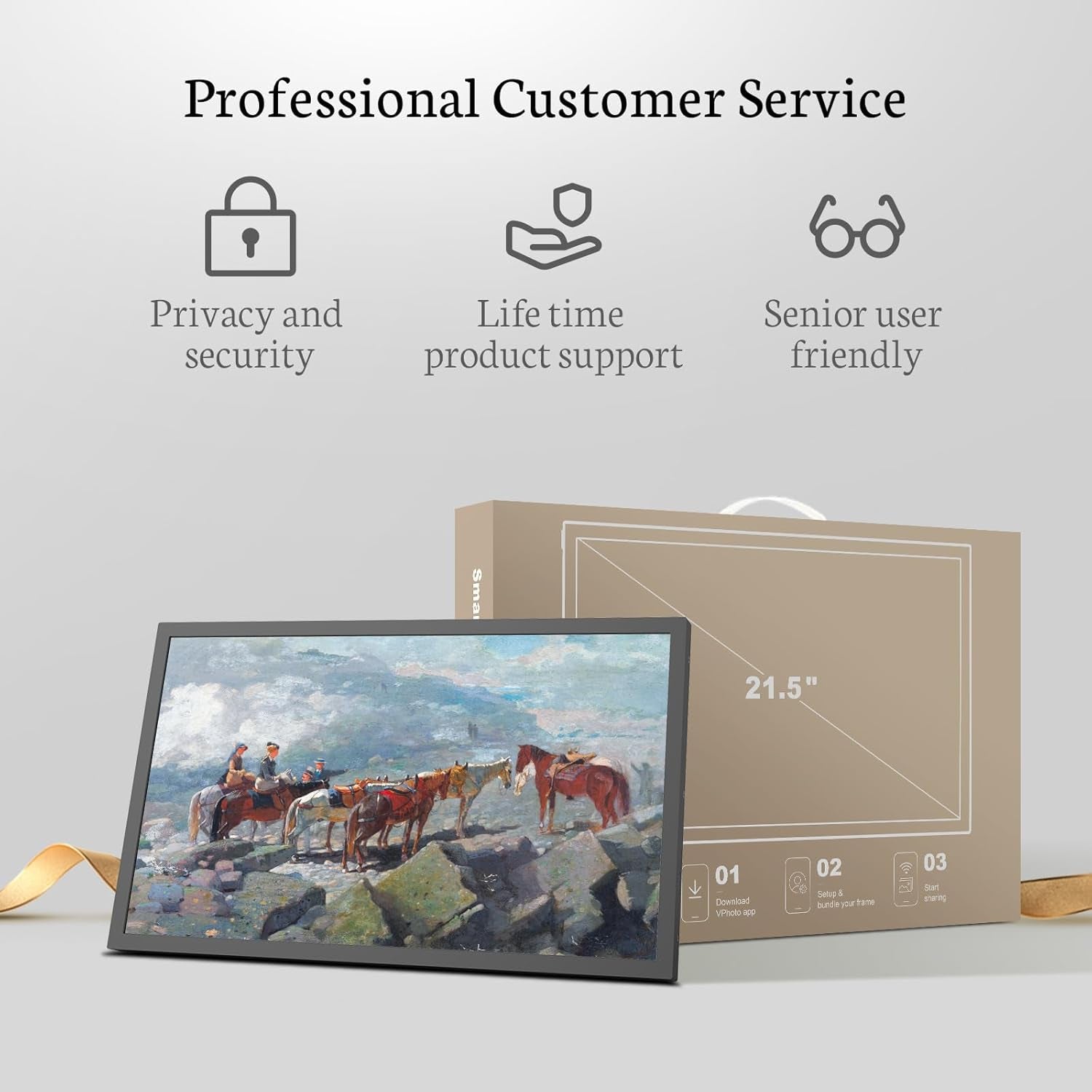 Large Digital Picture Frame 21.5 Inch, Touchscreen 1920X1080 FHD Wifi Digital Photo Frame Electronic 32GB Remote Control, Share Pictures/Videos via App/Usb/Sd Easy Setup Gifts for Mom, Black