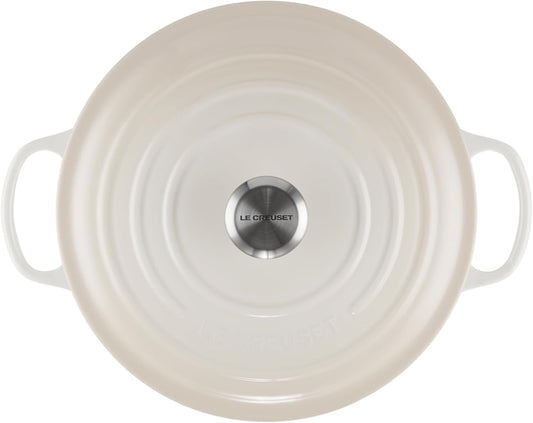 Enameled Cast Iron Signature round Dutch Oven, 7.25 Qt., Meringue
