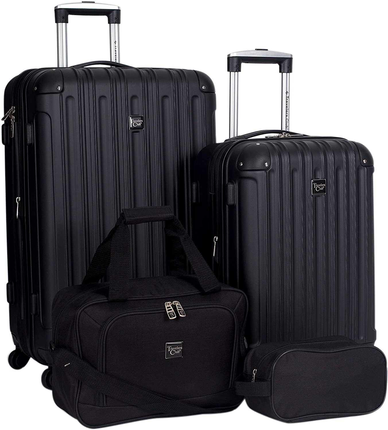Midtown Hardside Luggage Travel, Black, 4-Piece Set