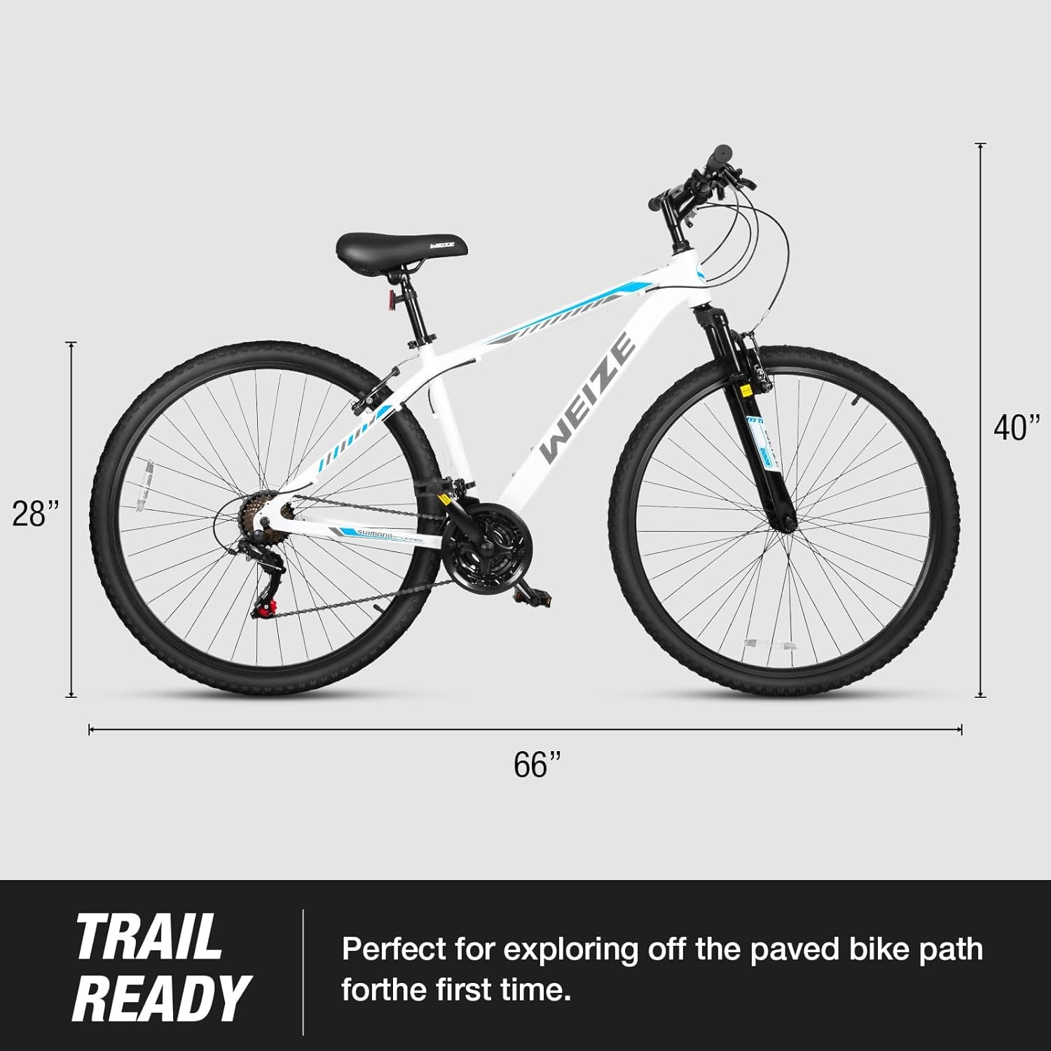 Hardtail Mountain Bike, 29 Inch Wheels Outdoor Cycling Bike, 21-Speed Trigger Shifter, Aluminum Frame for Men and Women, Comfort Saddle, MTB Bicycle with Suspension Fork