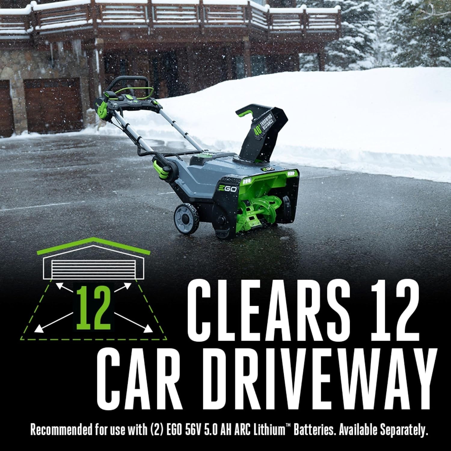 SNT2110 Peak Power 21-Inch 56-Volt Cordless Snow Blower with Steel Auger Battery and Charger Not Included,Black
