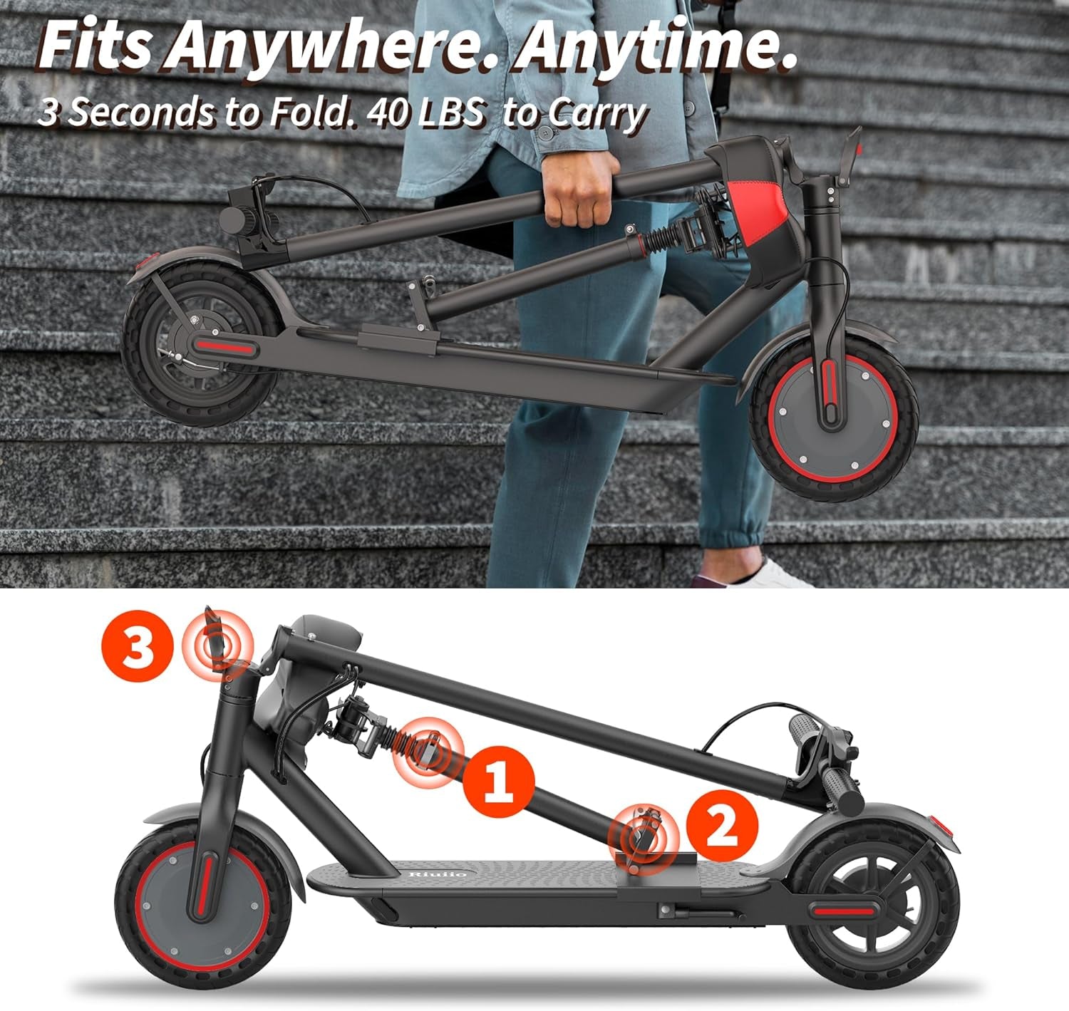 Electric Scooter with Seat for Adults - 19MPH & 21-Mile Range, 350W Motor, 8.5" Solid Tires with App Control & Dual Brake System - UL2272 Certified Folding Commuter E-Scooter for Adults