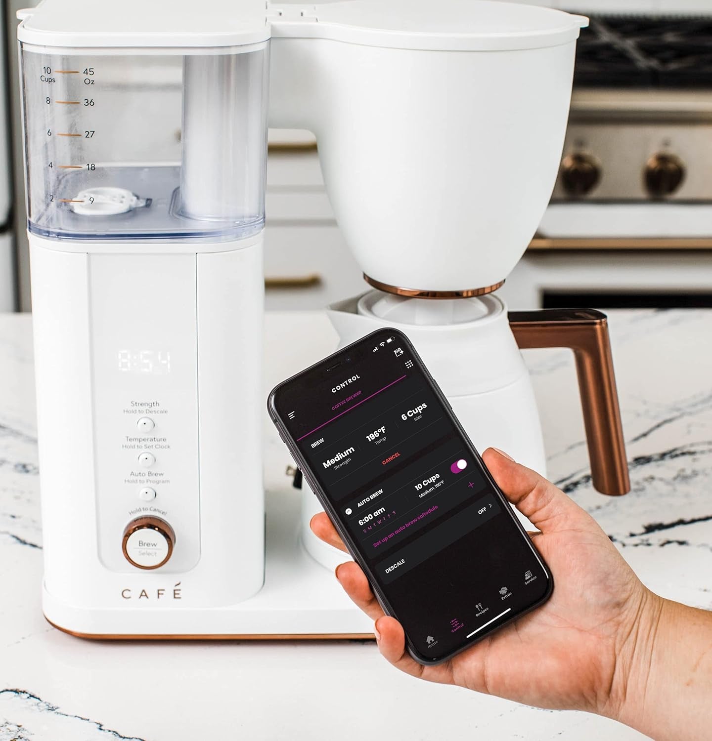Specialty Drip Coffee Maker | 10-Cup Insulated Thermal Carafe | Wifi Enabled Voice-To-Brew Technology | Smart Home Kitchen Essentials | SCA Certified, Barista-Quality Brew | Matte White