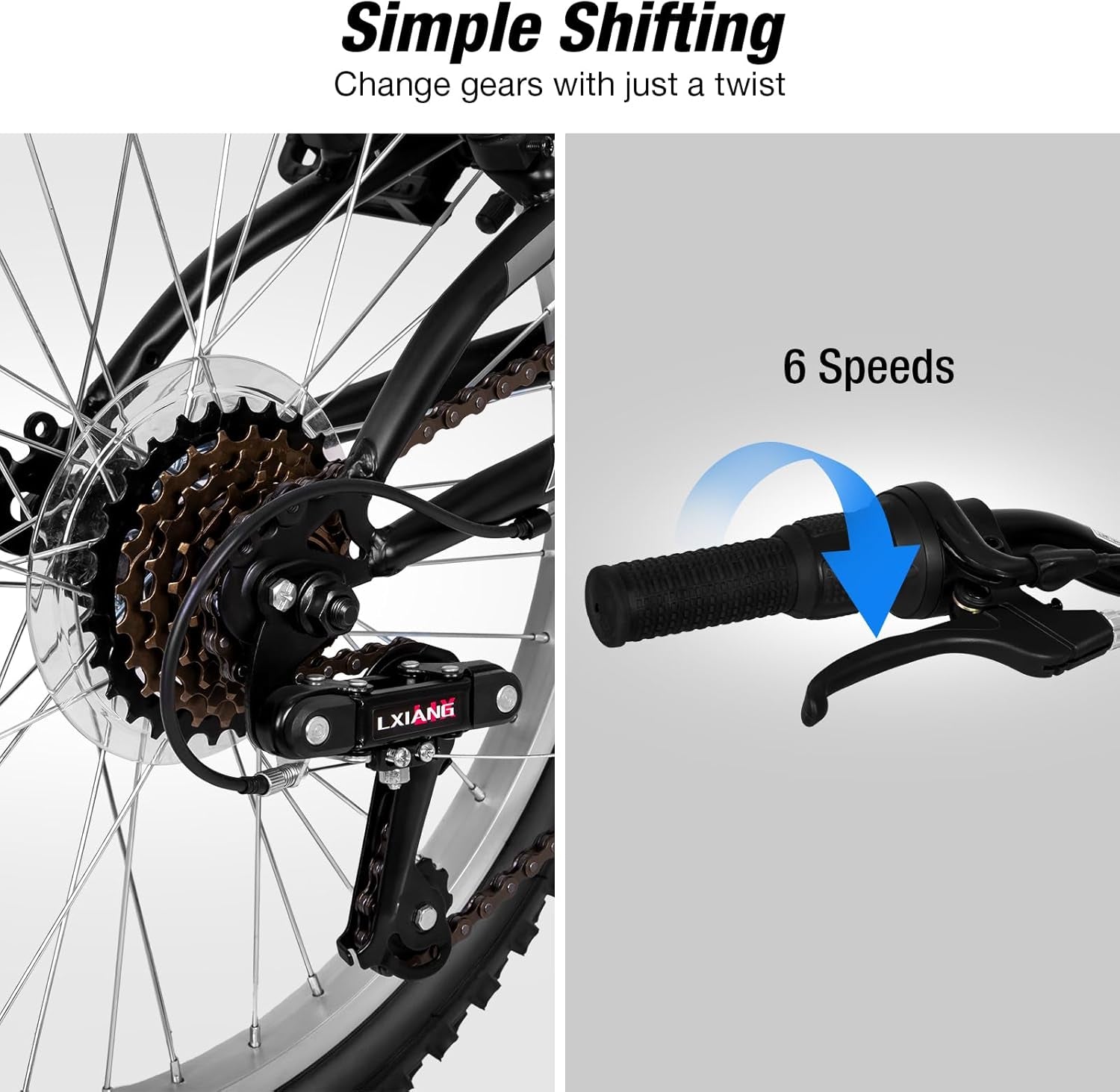 Kids Mountain Bike, 20 Inch Kids' Bicycles for 6-12 Years Old Boys Girls with Dual Full Suspension, 6 Speeds Drivetrain, High-Carbon Steel Frame, Ideal for Young Riders and Adventurers