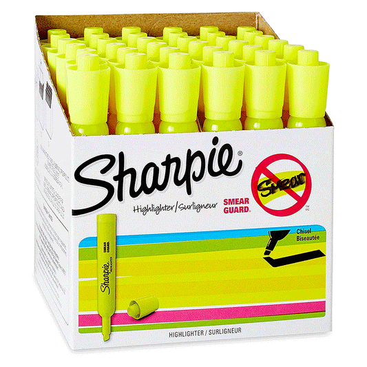 Sharpie Tank Style Highlighters - Chisel Tip - Yellow